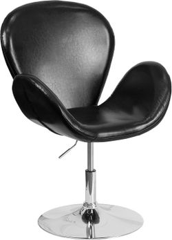 Hercules Trestron Series Black Faux Leather Adjustable Height Accent Desk Chair