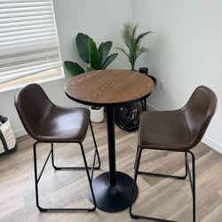 Barstools And  Wooden Table