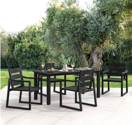 5 pieces - Black HDPS all weather dining set
