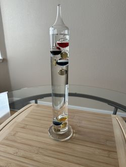14” Glass Galileo Thermometer from 64 degrees to 80 degrees