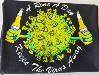 Nelk Boys Full Send A Rona A Day Corona Graphic T Shirt Size M Black Rare