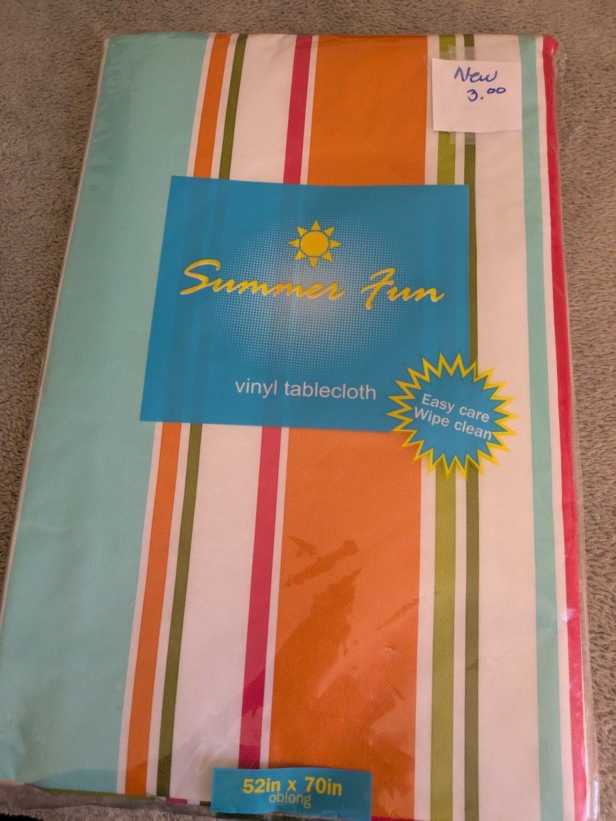 New Vinyl Tablecloth 52" X 70"