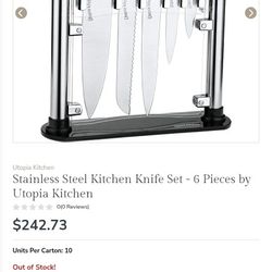 $120 OBO Utopia Kitchen

Stainless Steel Kitchen Knife Set - 6 Piece