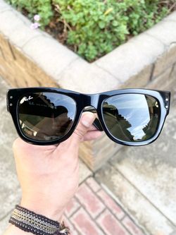 New Ray Ban Sunglasses Mega Wayfarer 0840 Black Size 51/21 Case Included