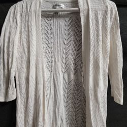 Women's croft & barrow cardigan / White Size PXS
