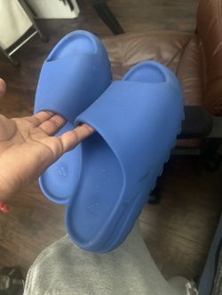 Blue Yeezy Slides