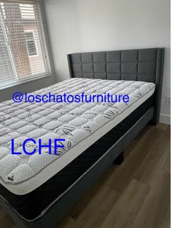 Queen size bed frame and mattress