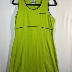Y2K Tennis Reebok Dress Womens Large Neon Green Athletic Golf Cotton Tank