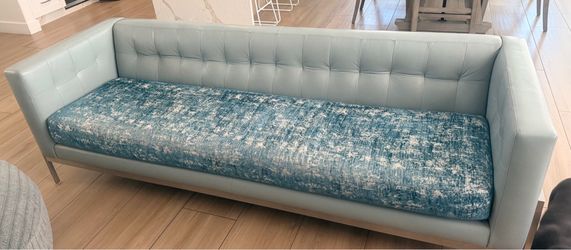 A leather sofa.