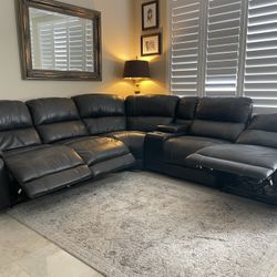 Costco LEATHER POWER RECLINING SECTIONAL