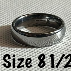 Silver Colored Oxford Ivy Tungsten Carbide Ring