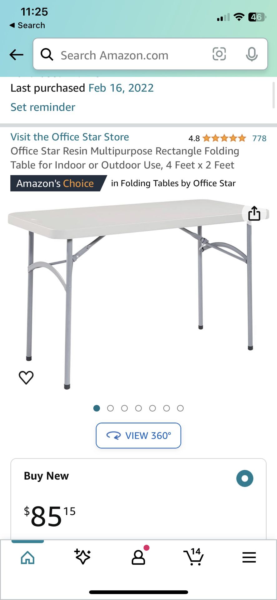 Indoor Outdoor Folding Table 48” x 24”