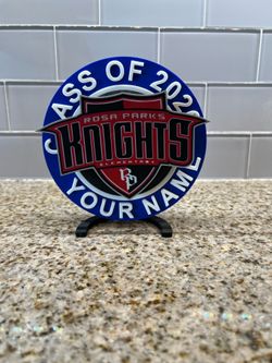 Custom Rosa Parks Elementary Knights 3D Printed Desk Trophy