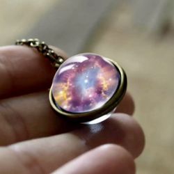 Double Sided Galaxy Universe Necklace 