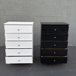 New White Chest Five Drawer Dresser 