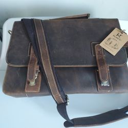 Full Leather Vintage Style Satchel