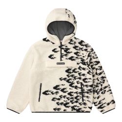 Hypland Naruto Shippuden Curse Mark Sherpa Size Large Half Zip Jacket Off White 