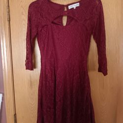 Women's Size Medium,  Almost Famous Red Lace Dress 