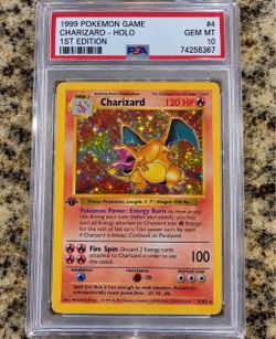 1999 Pokemon Charizard Holo 1st Edition PSA 10