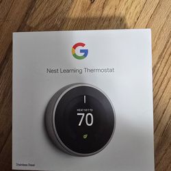 Google Nest 3rd Gen Learning Thermostat T3007ES Stainless Steel (Sealed Package)