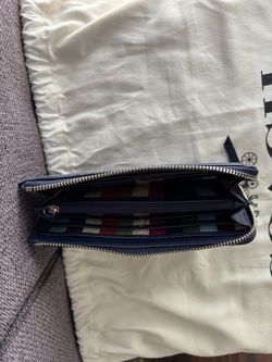 Navy Blue Zip-Around Wallet