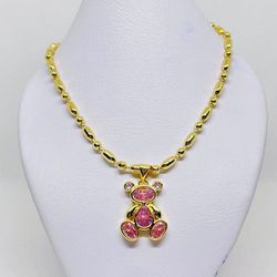 18k Gold Filled Necklace With Teddy bear Charm $22