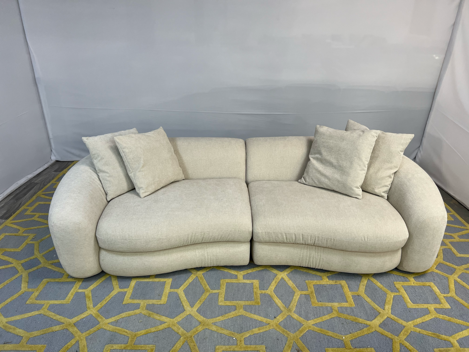 ( Delivery Available ) Castlery Fable Cream White Sofa