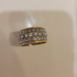 Turkish Cubic Zirconia Silver & Gold Ring