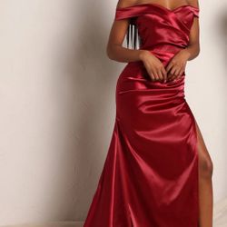 Satin Gown (Wine)