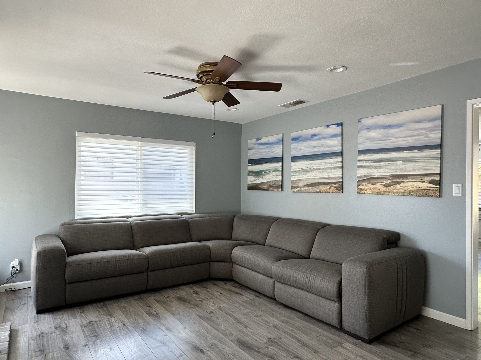 Modern Reclining Sofa Gray