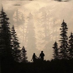 Nice Original Signed Oil Painting On Canvas 16x20 Lovers Stroll- Valentines Day- Local Delaware Artist