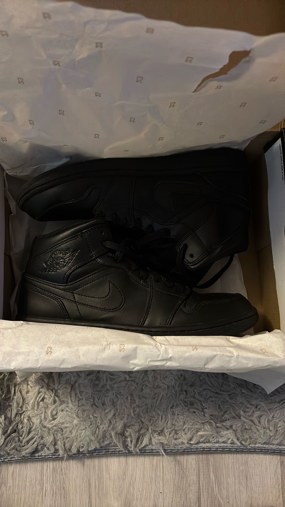 Air Jordan 1 Mid All Black Color Way