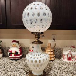 Vintage Fenton Hurricane Lamp 