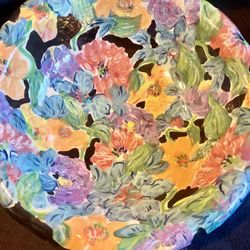 Gorgeous Hand-painted Decorative Floral Bowl