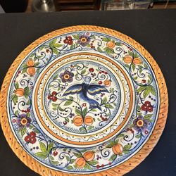 Hand-Painted Decorative Plate – Tabletops Gallery “Villa Paradiso” Italian Style 18”
