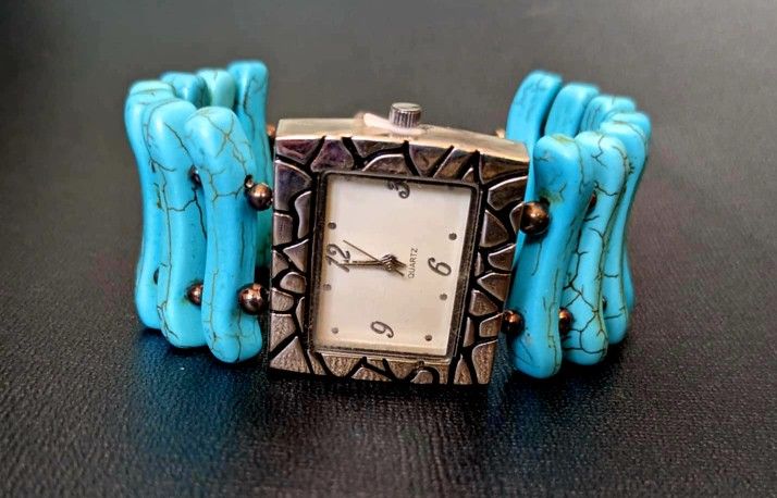 Gorgeous Handmade Watch/ Bracelet with Turquoise 