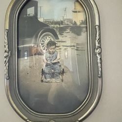 Vintage Bubble Glass Picture Frame