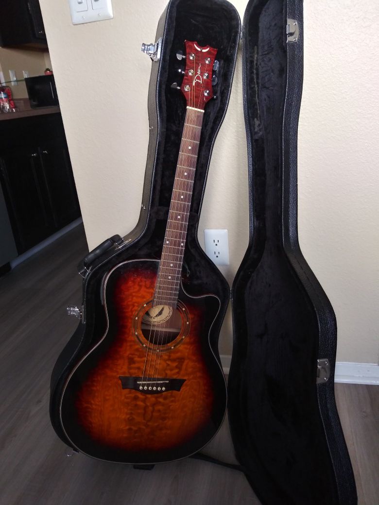 Dean acoustic electric guitar and hard case