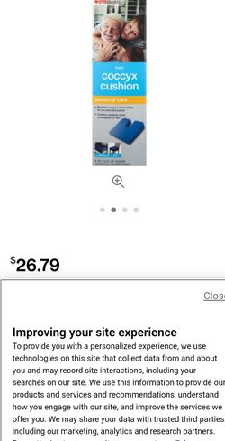 Coccyx  Cushion 18" x 14" × 3", Blue
