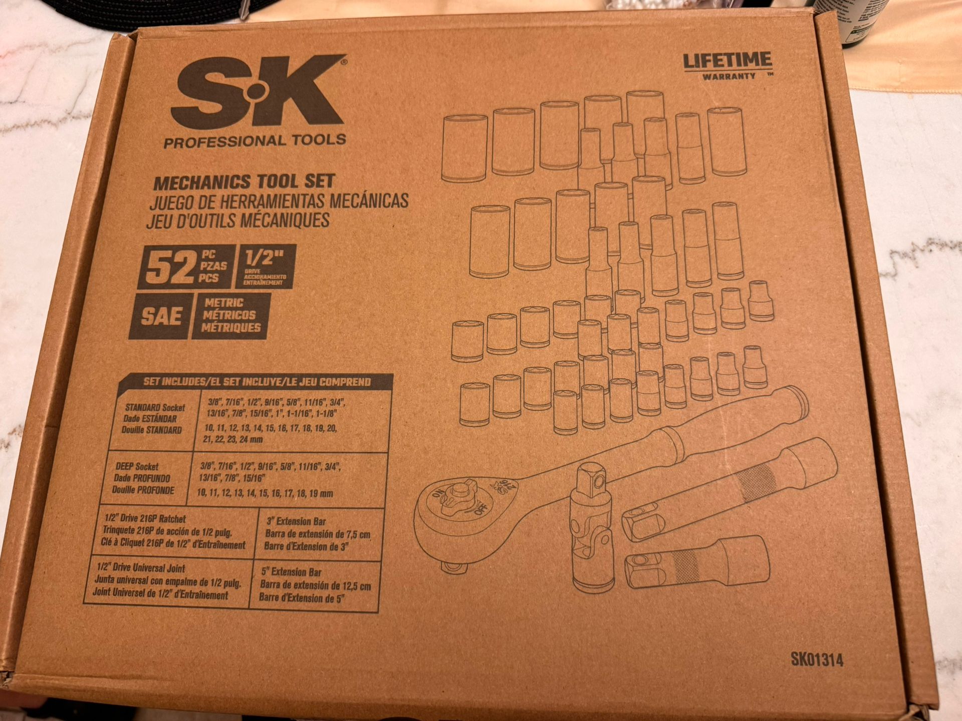 SK TOOLS 52 PC 1/2” Drive Set