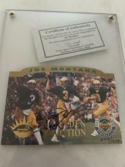 Joe Montana on card auto w/COA
