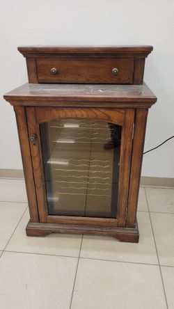 Twin Star Wine Cooler Wooden Dual-Zone 24 Bottle With Granite Top