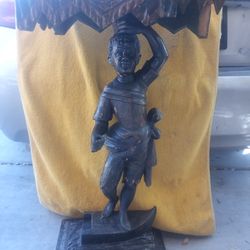 19th Century Venetian Blackamore Pedestal Table Woodwork Restored for Paint