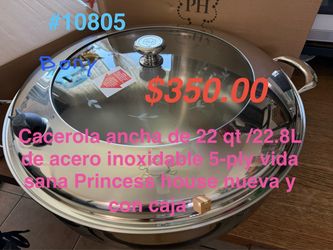 Cacerola de 22 qt 5ply acero inoxidable vida sana     👉 princess house todo nuevo y con caja 📦