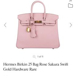 Hermes Berkin 25 Bag Rose Sakura Swift Gold Hardware Rare
