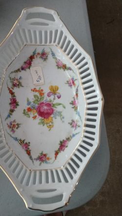 Ornate dish...gold trim