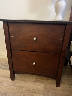 Nightstand With Leather Top