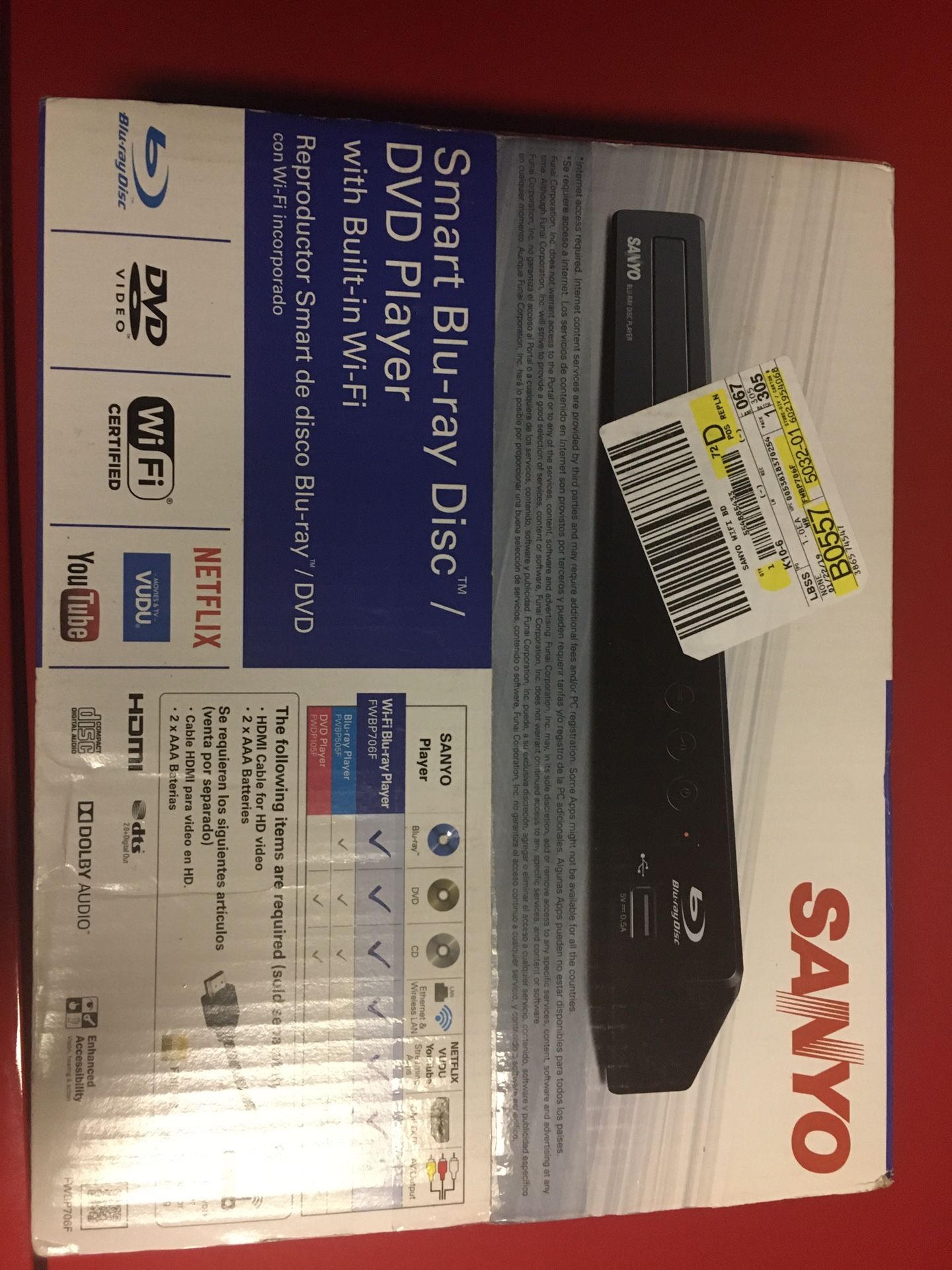 Sanyo Smart Blue- ray Disc DVD with Built in Wi-Fi