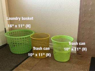 Laundry  basket  &  2  trash  cans  -  $8  for  3  items