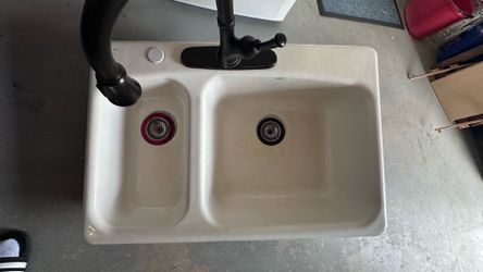 Kohler cast iron sink 70/30 split